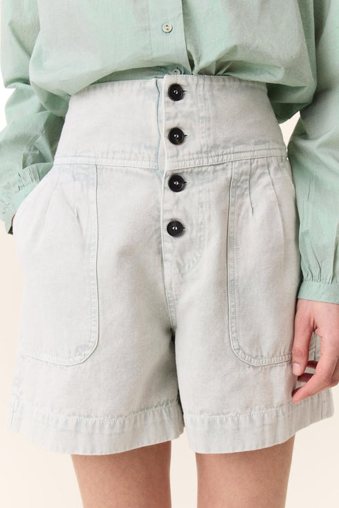 Leon & Harper short Qitu plain green